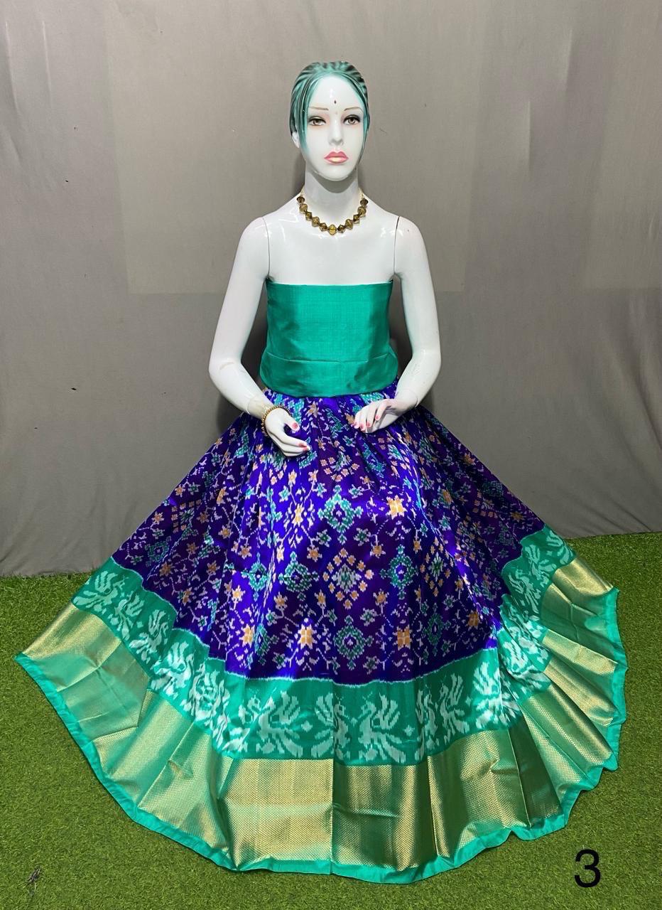 Pure pochampally ikkat silk lehenga