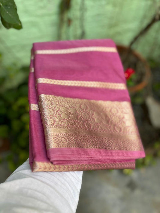 Light burgundy Banarasi kora organza silk sarees