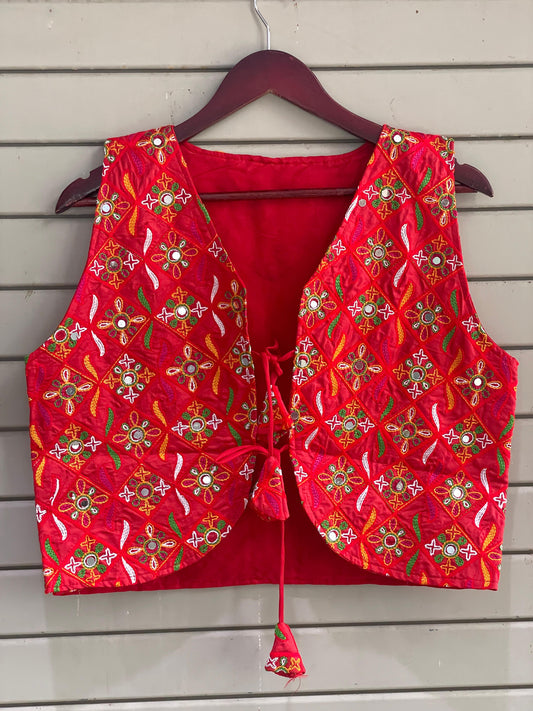 Red Navaratri special designer koti