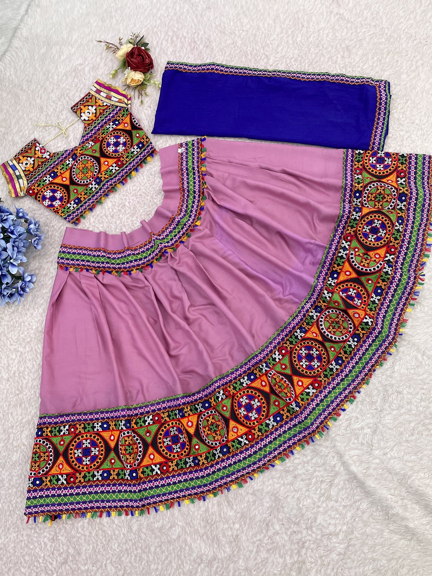 Rayon kid's Traditional Navaratri Lehenga Choli