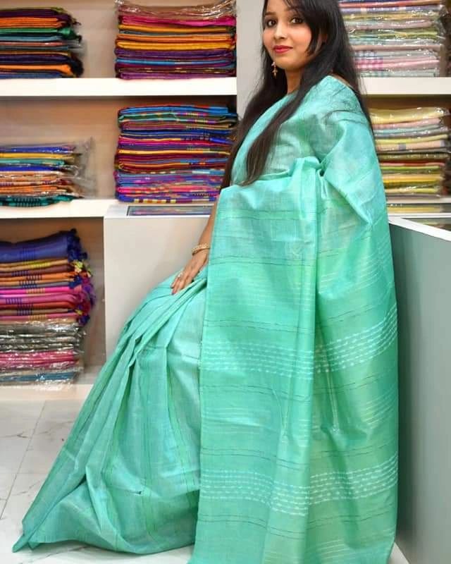 Sea green kota viscose sarees