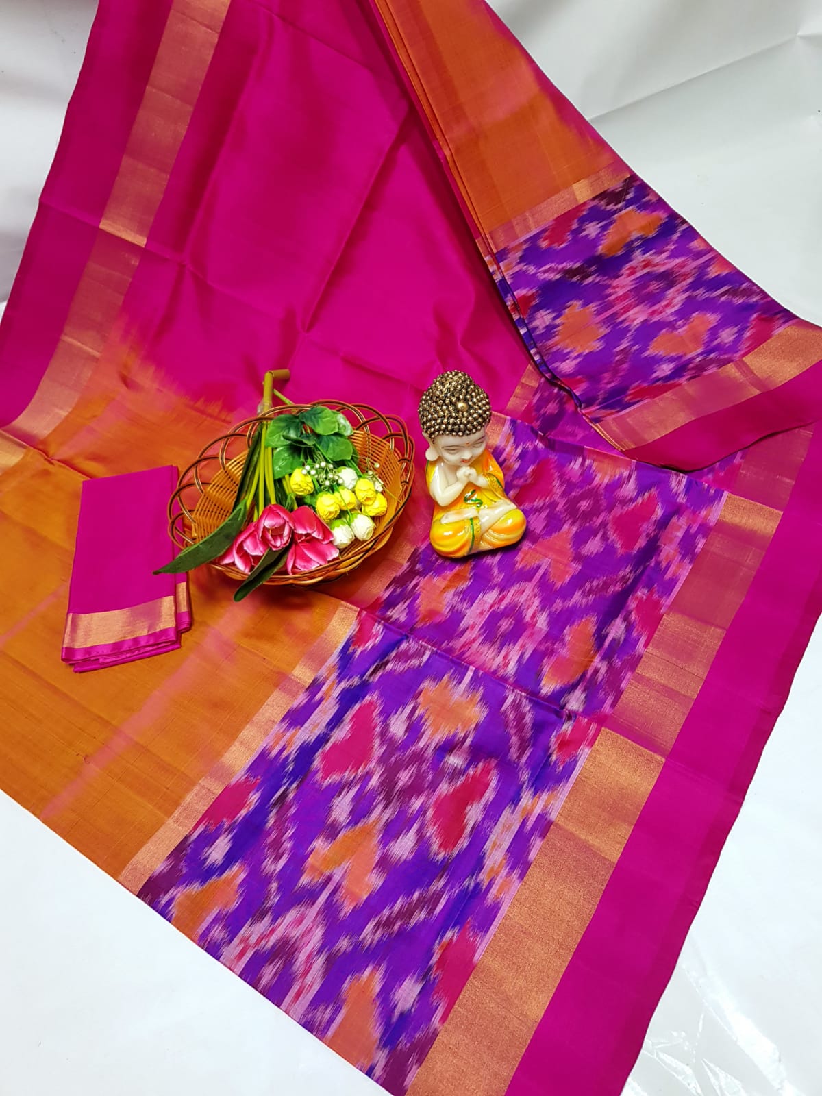 Uppada silk sarees with big pochampally border