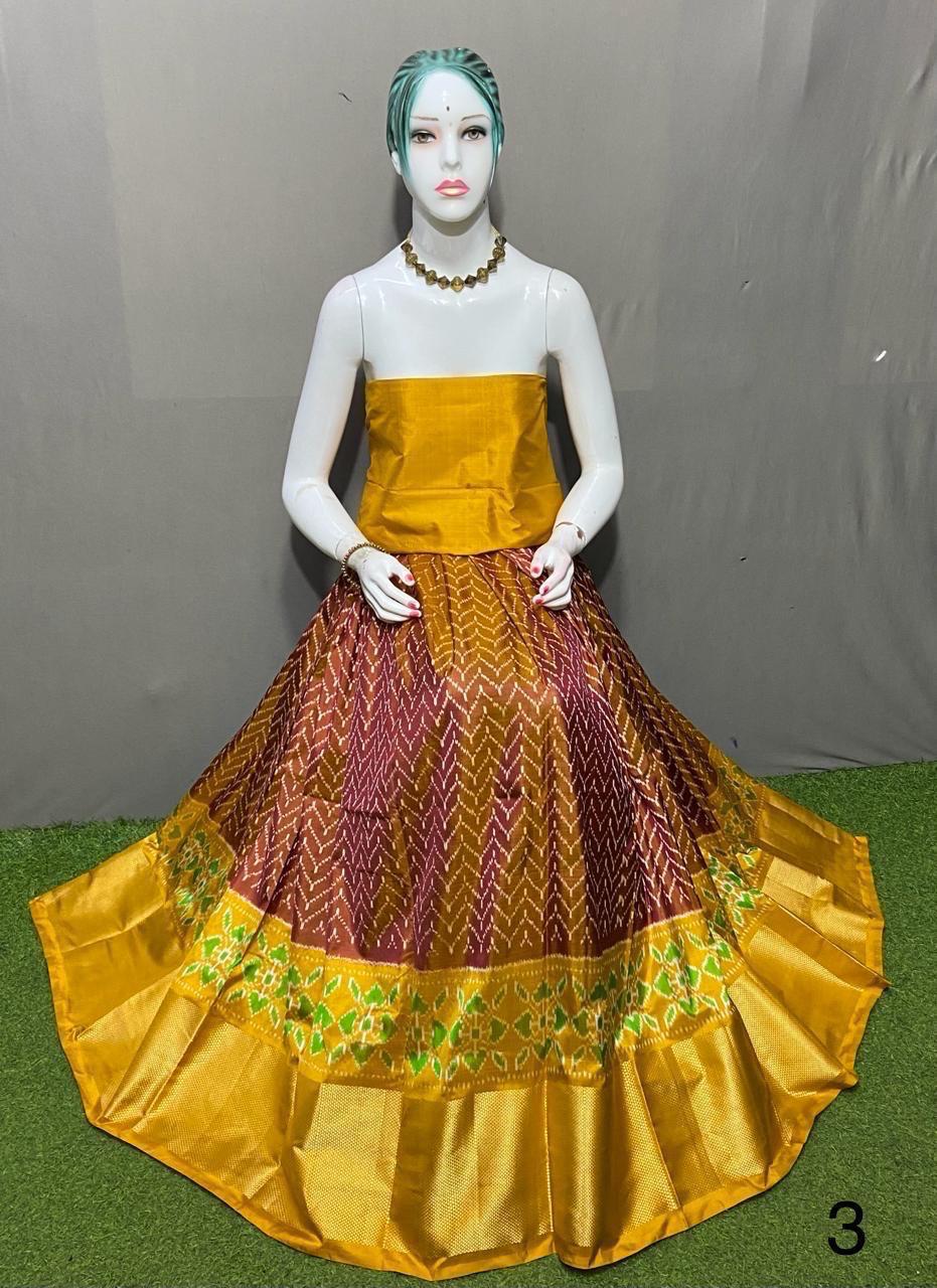 Pure pochampally ikkat silk lehenga