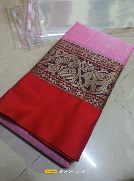 Pink Narayanpet Cotton  sarees