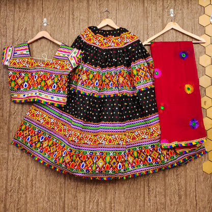 Black Rayon Navaratri Lehenga Choli