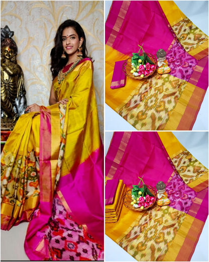 Uppada silk sarees with big pochampally border