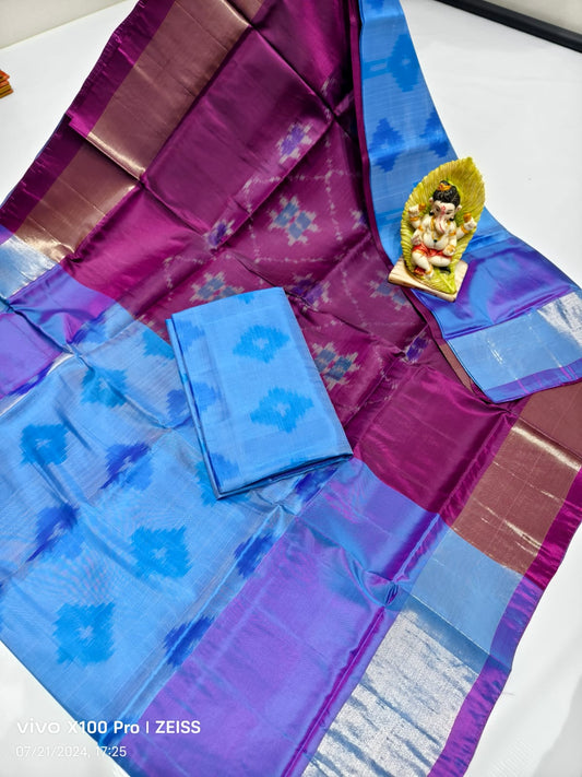 Sky blue Uppada soft silk sarees