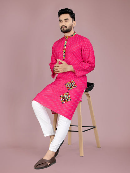 Pink traditional Navratri kurta and Pyjama Set