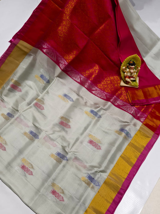 Beige uppada 4 ply pattu sarees