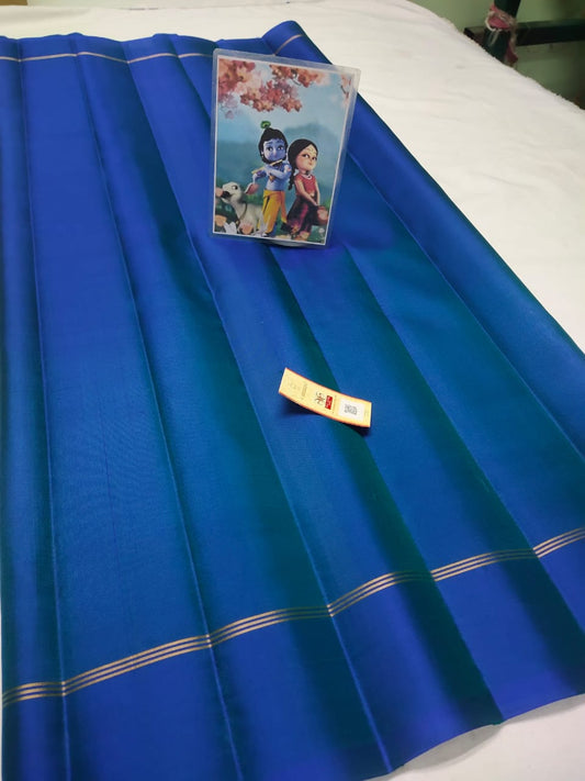 Navy blue Pure kanchipuram plain silk sarees