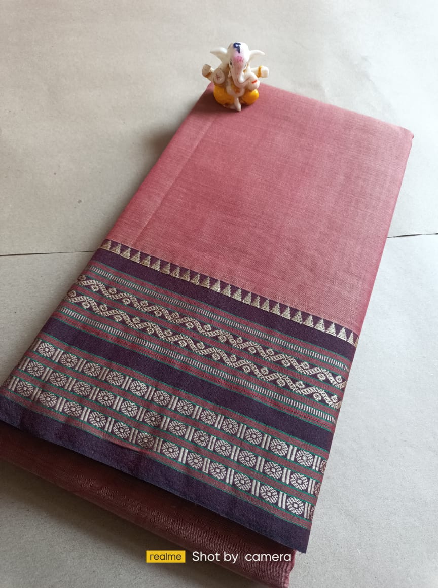 Onion pink Narayanpet Cotton sarees