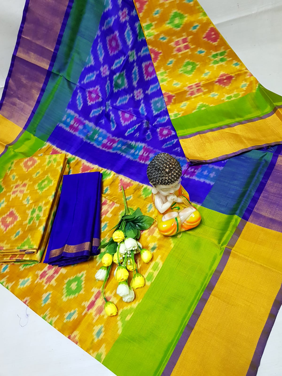 Yellow uppada pochampally sarees