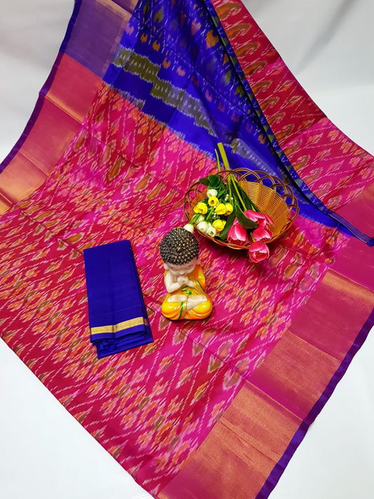 Pink uppada pochampally sarees