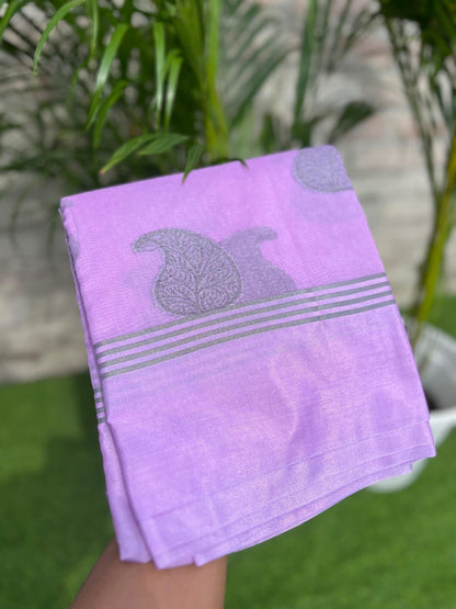 Purple semi Banarasi Georgette sarees