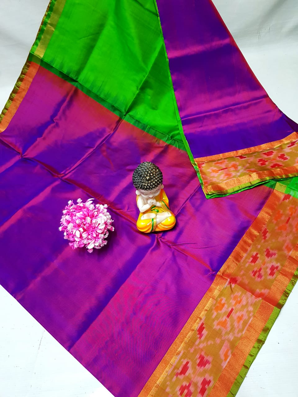 Purple Uppada sarees with small pochampally border