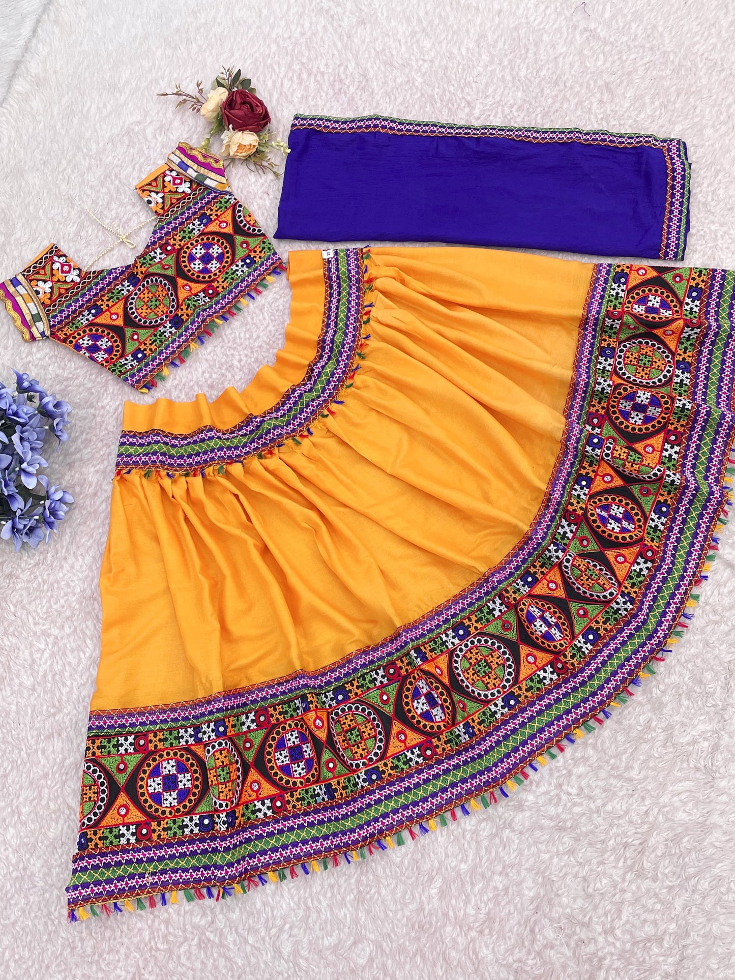 Rayon kid's Traditional Navaratri Lehenga Choli