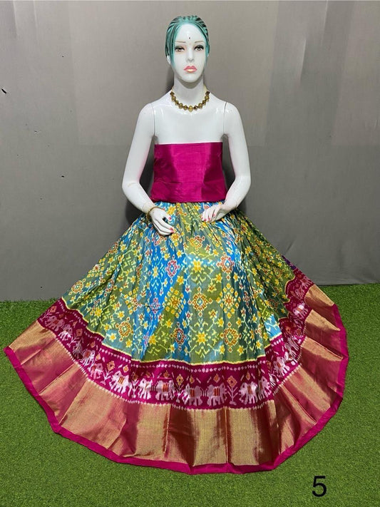 Pure pochampally ikkat silk lehenga