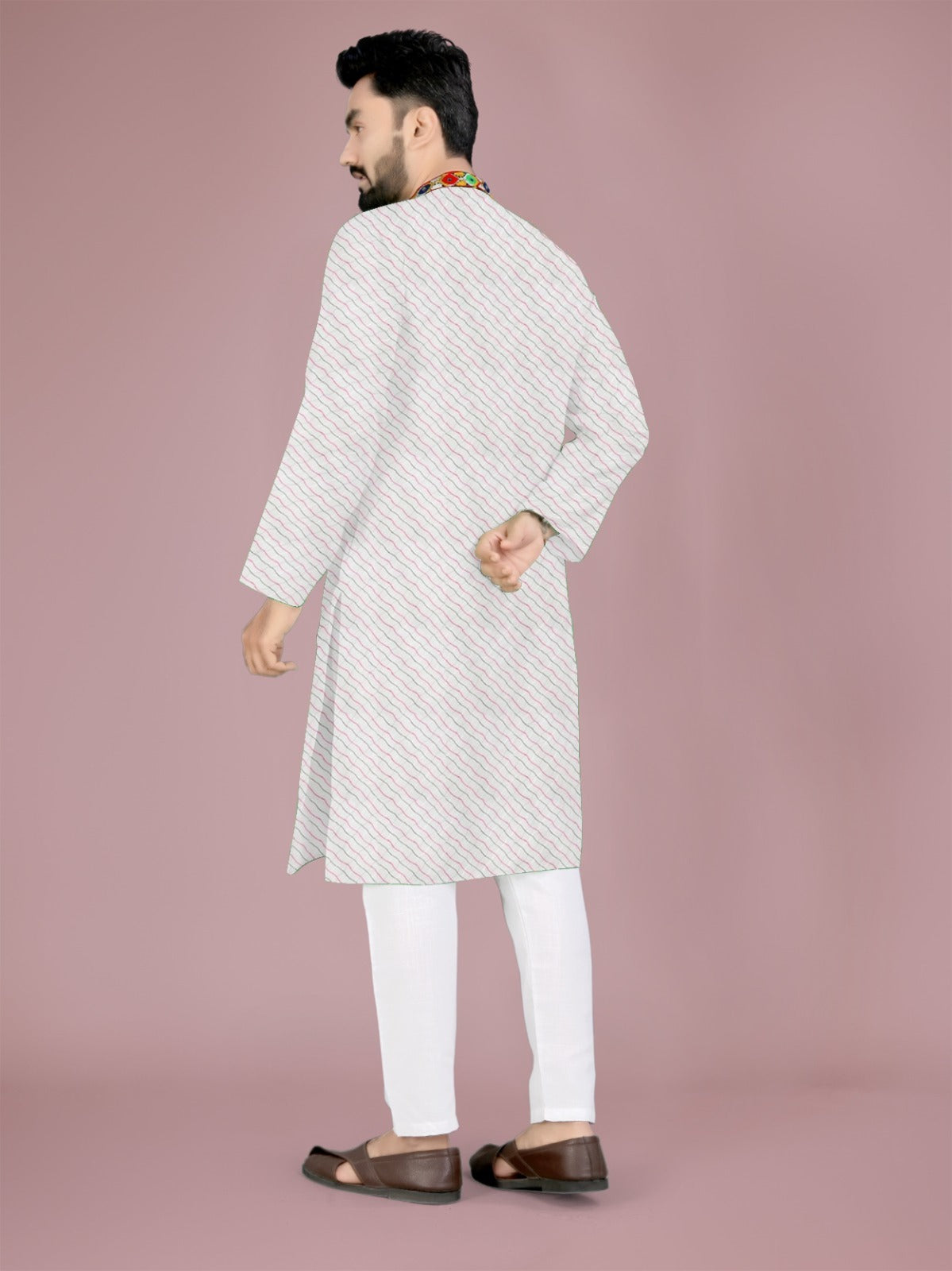 White traditional Navratri kurta and Pyjama Set