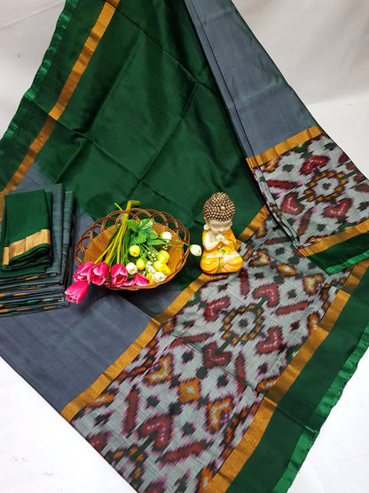 Uppada silk sarees with big pochampally border