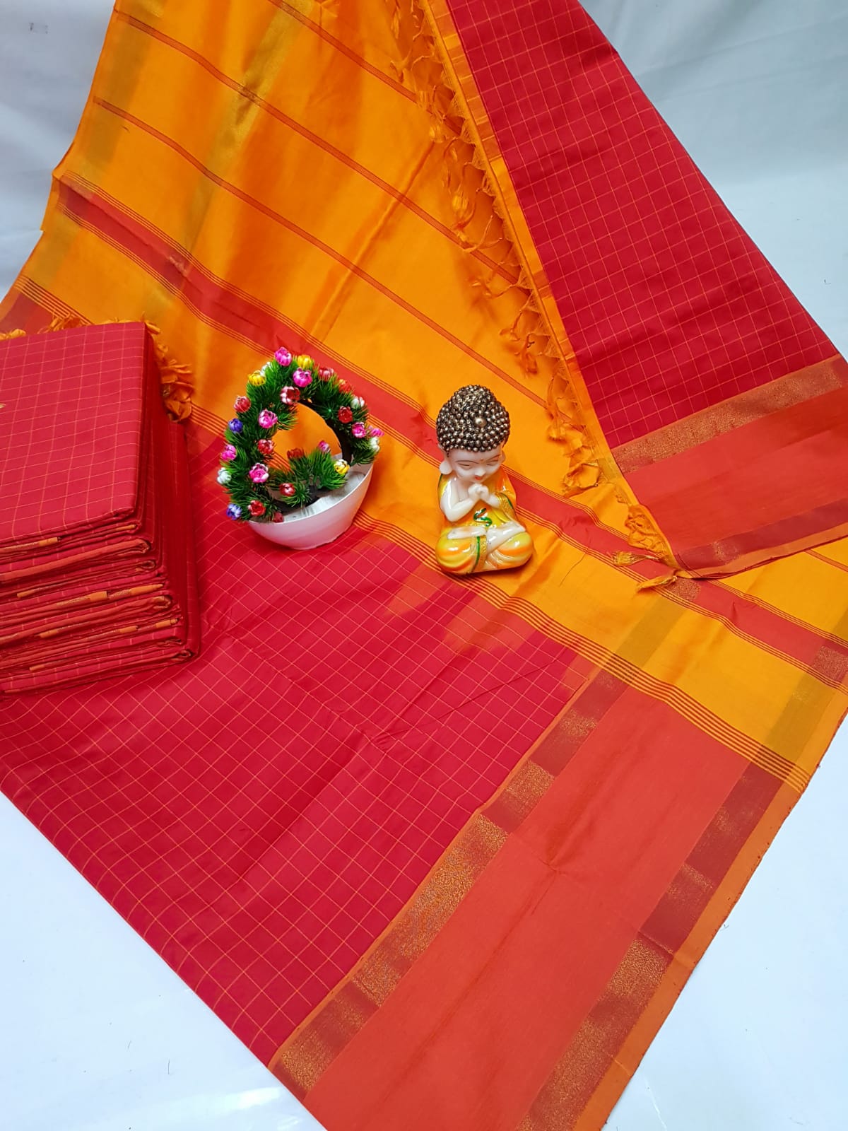 Uppada Tripura silk Mahanati Checks sarees