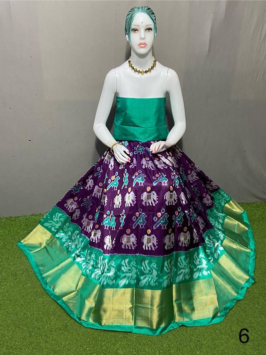 Pure pochampally ikkat silk lehenga