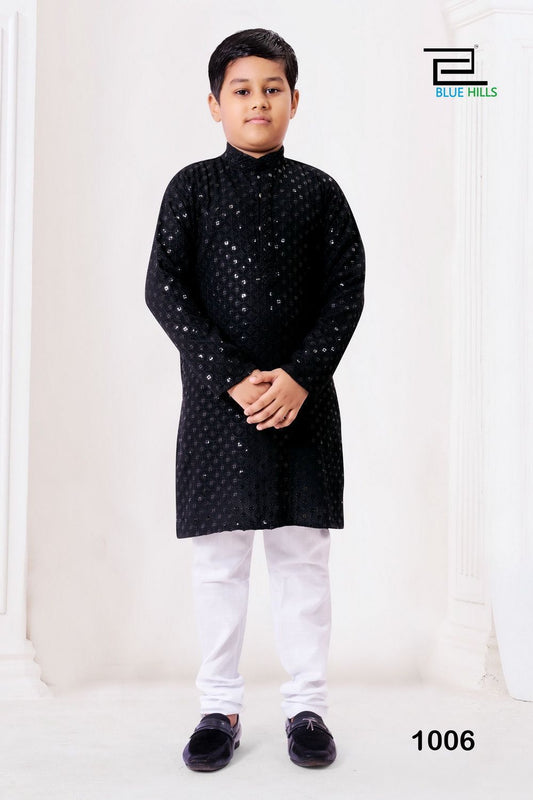 Black Rayon chikankari kurta set