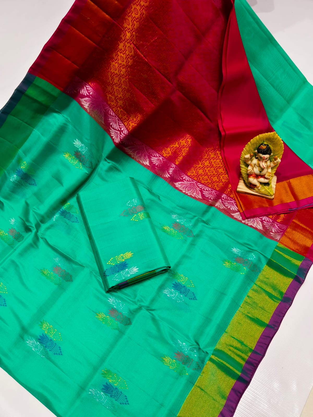 Rama green uppada 4 ply pattu sarees