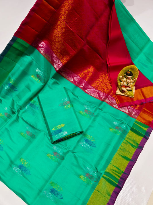 Rama green uppada 4 ply pattu sarees