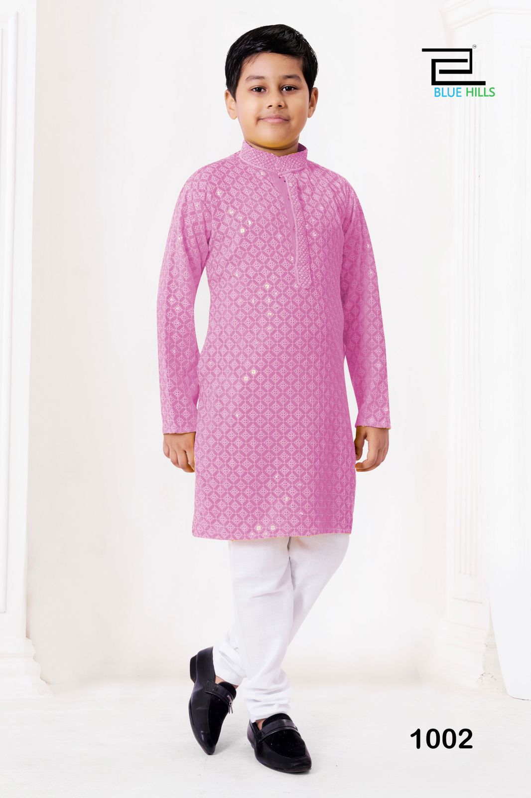 Pink Rayon chikankari kurta set