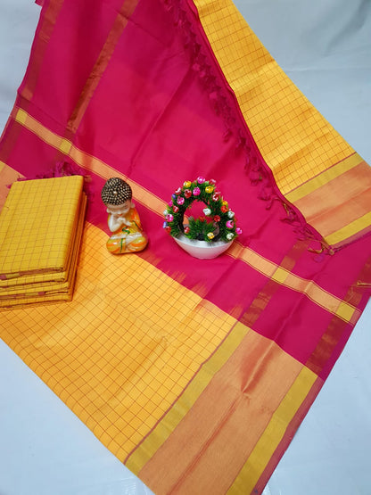 Uppada Tripura silk Mahanati Checks sarees