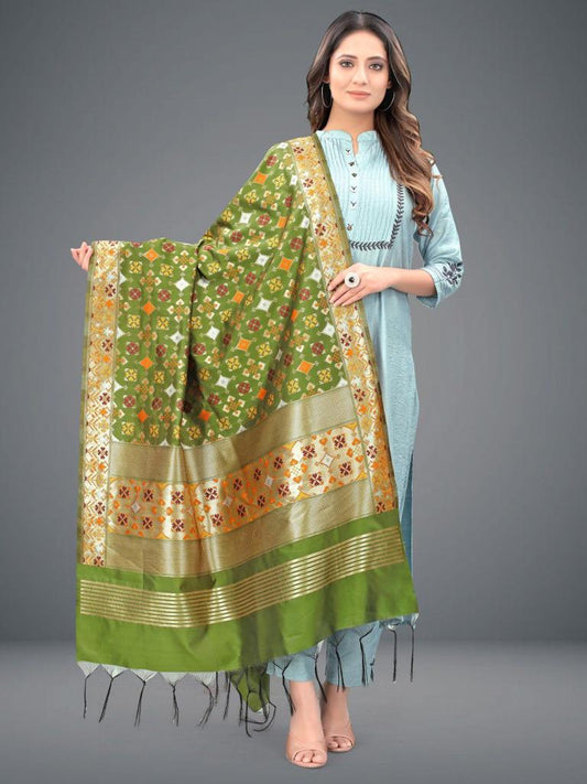 Green Navaratri Patola Dupatta