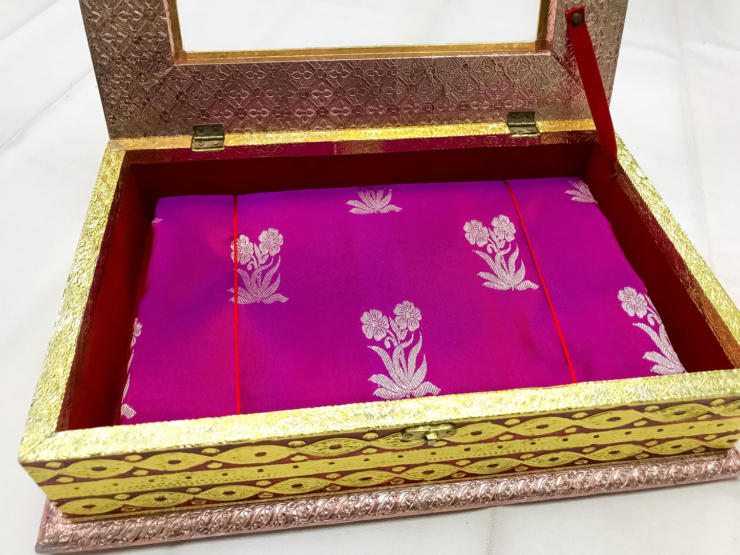 Dark Magenta with orange Pure Venkatagiri silk sarees