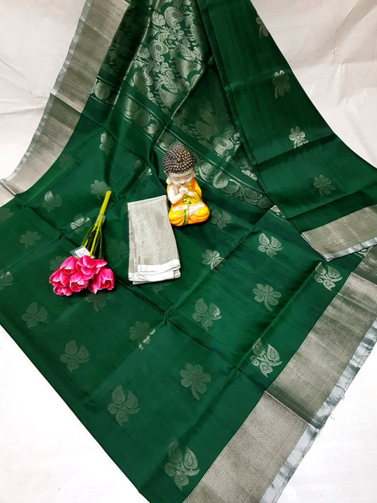 Bottle green Uppada silk sarees