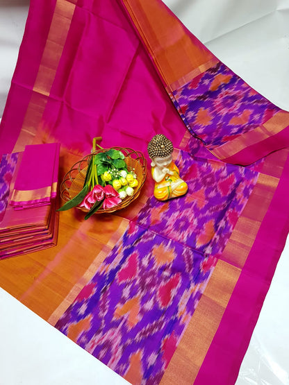 Uppada silk sarees with big pochampally border