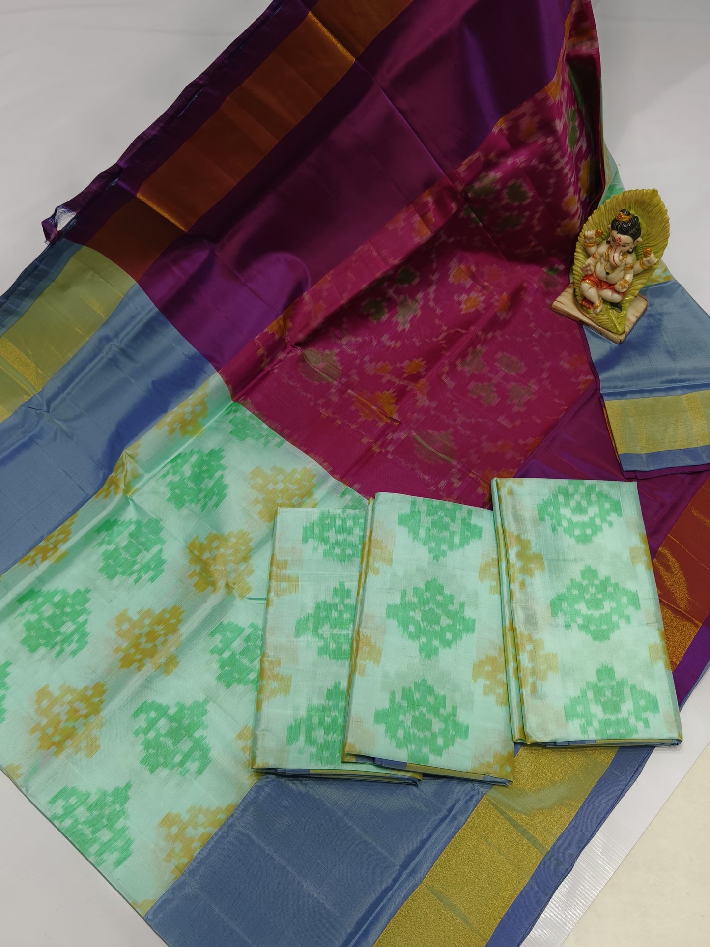 Pista green Uppada soft silk sarees