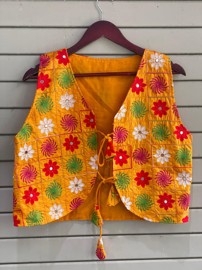 Mango yellow Navaratri special designer koti