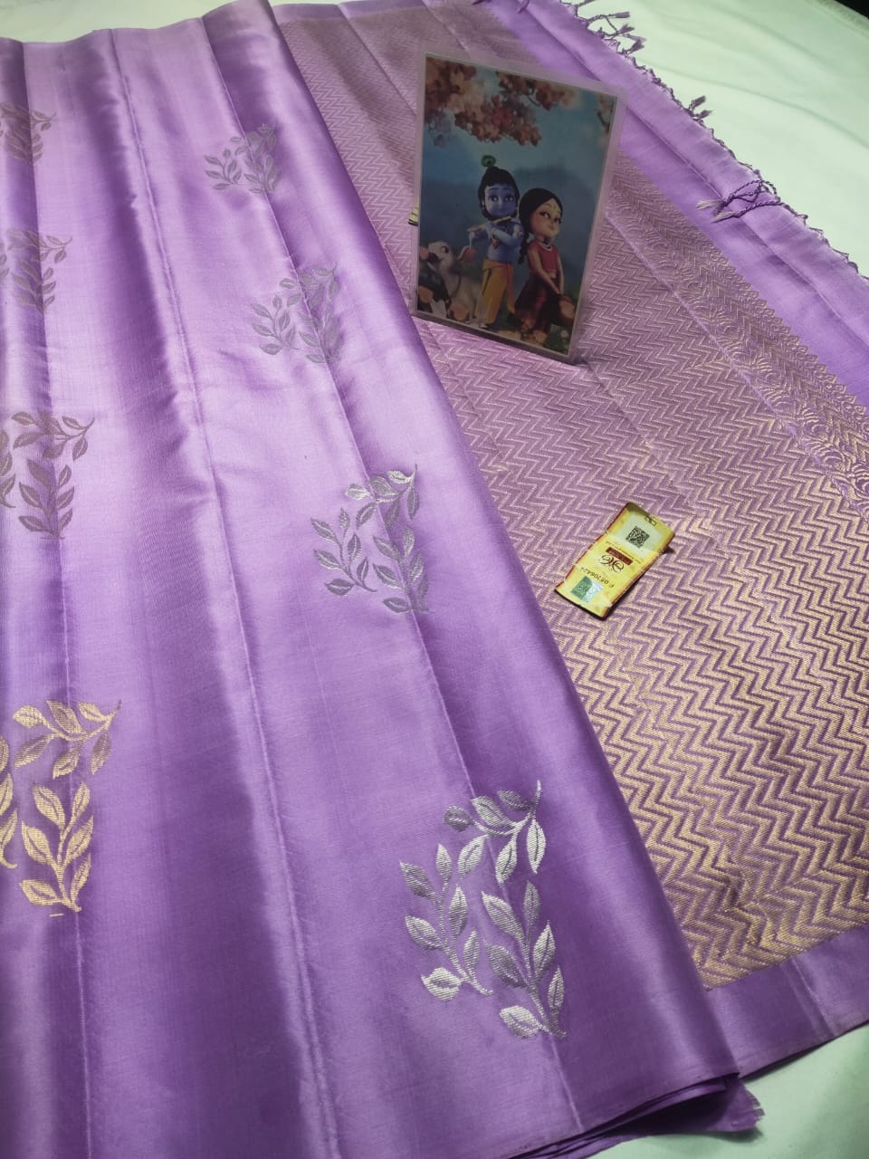 Lavender Pure kanchipuram soft silk sarees