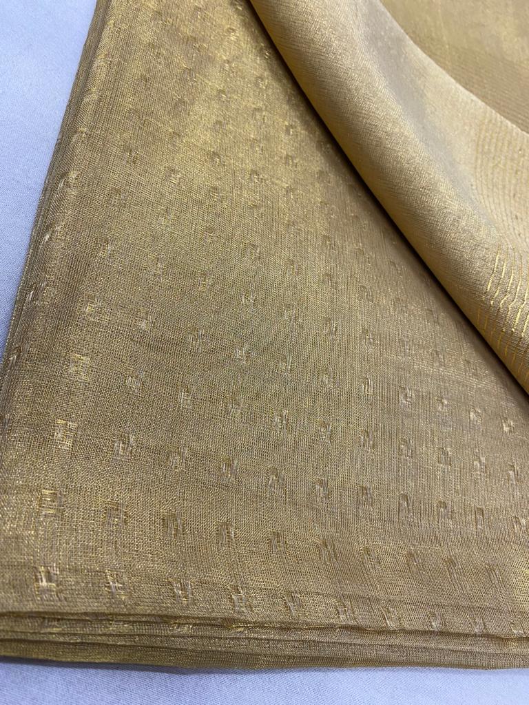 Gold Pure Tussar tissue silk sarees uswa design