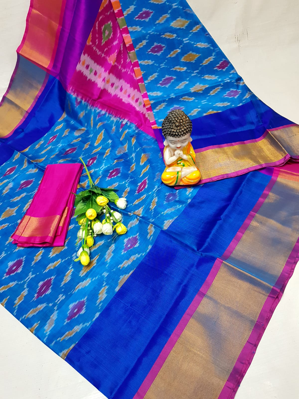 Blue uppada pochampally sarees