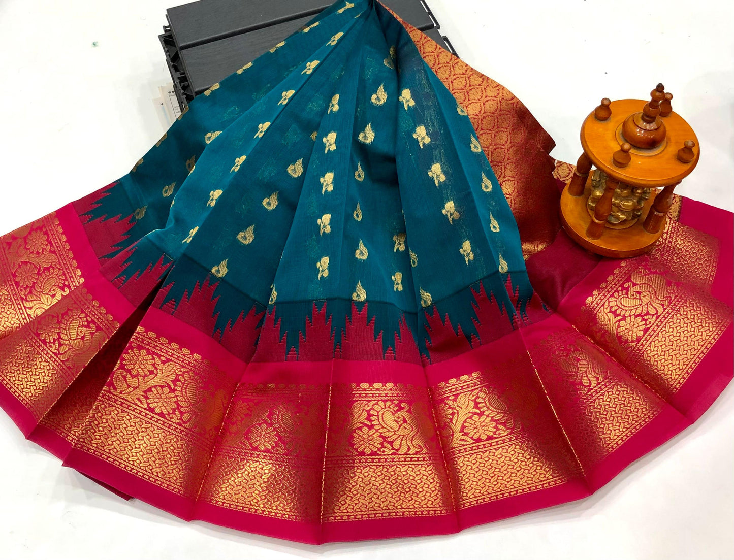 Blue Chanderi Kuppadam sarees