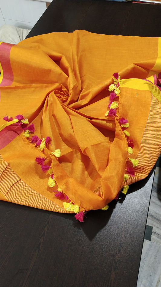 Orange soft linen dupatta