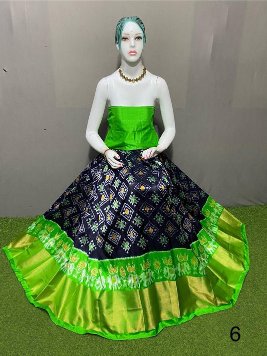 Pure pochampally ikkat silk lehenga