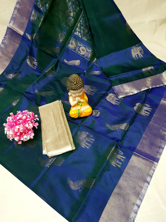 Navy blue blue Uppada silk sarees