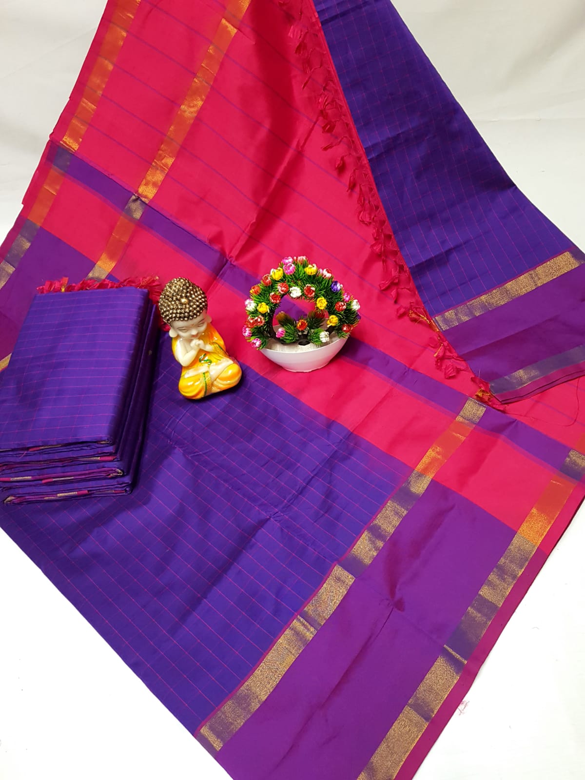 Uppada Tripura silk Mahanati Checks sarees