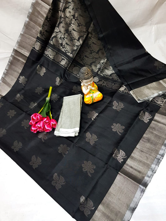 Black handloom Uppada silk sarees