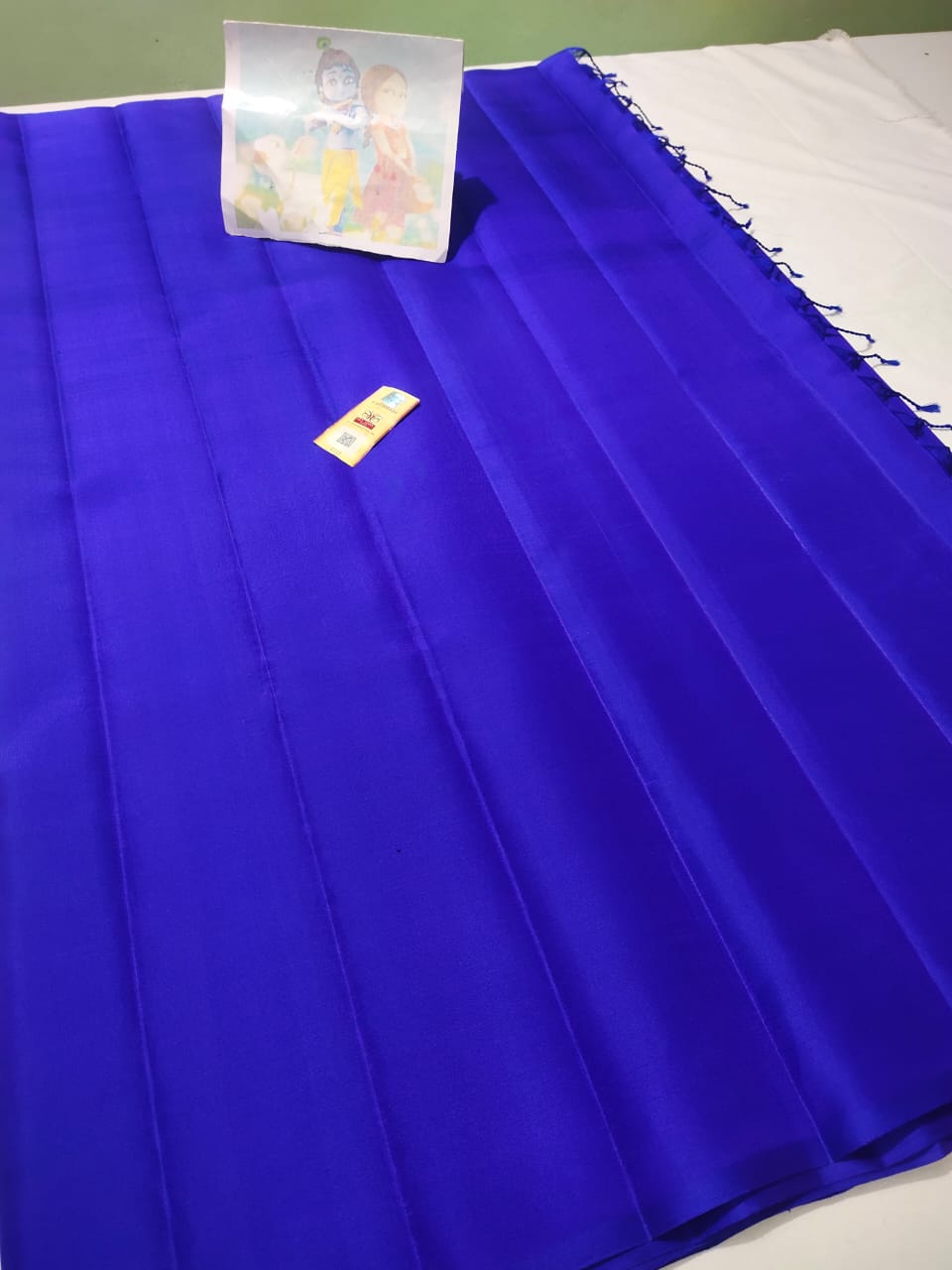 Blue Pure kanchipuram plain silk sarees