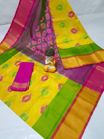 Yellow uppada pochampally sarees