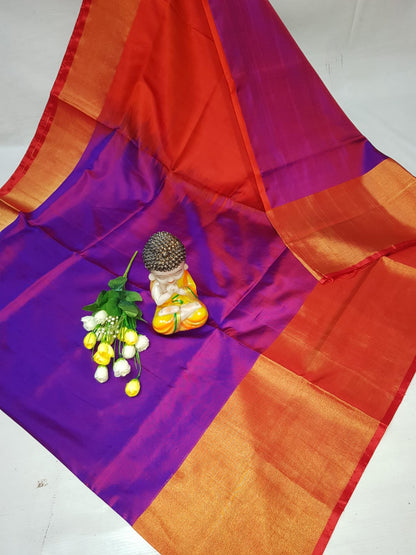 Dark purple Uppada big border sarees