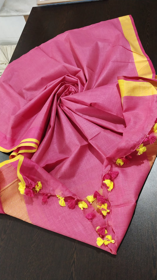 Dark pink soft linen dupatta