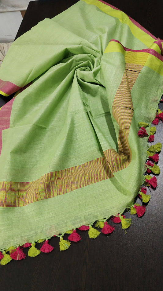 Green soft linen dupatta